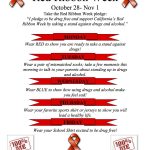 Red Ribbon Week Flyer Spirit Days Ideas | Pta Resources & Ideas   Free Printable Drug Free Pledge Cards