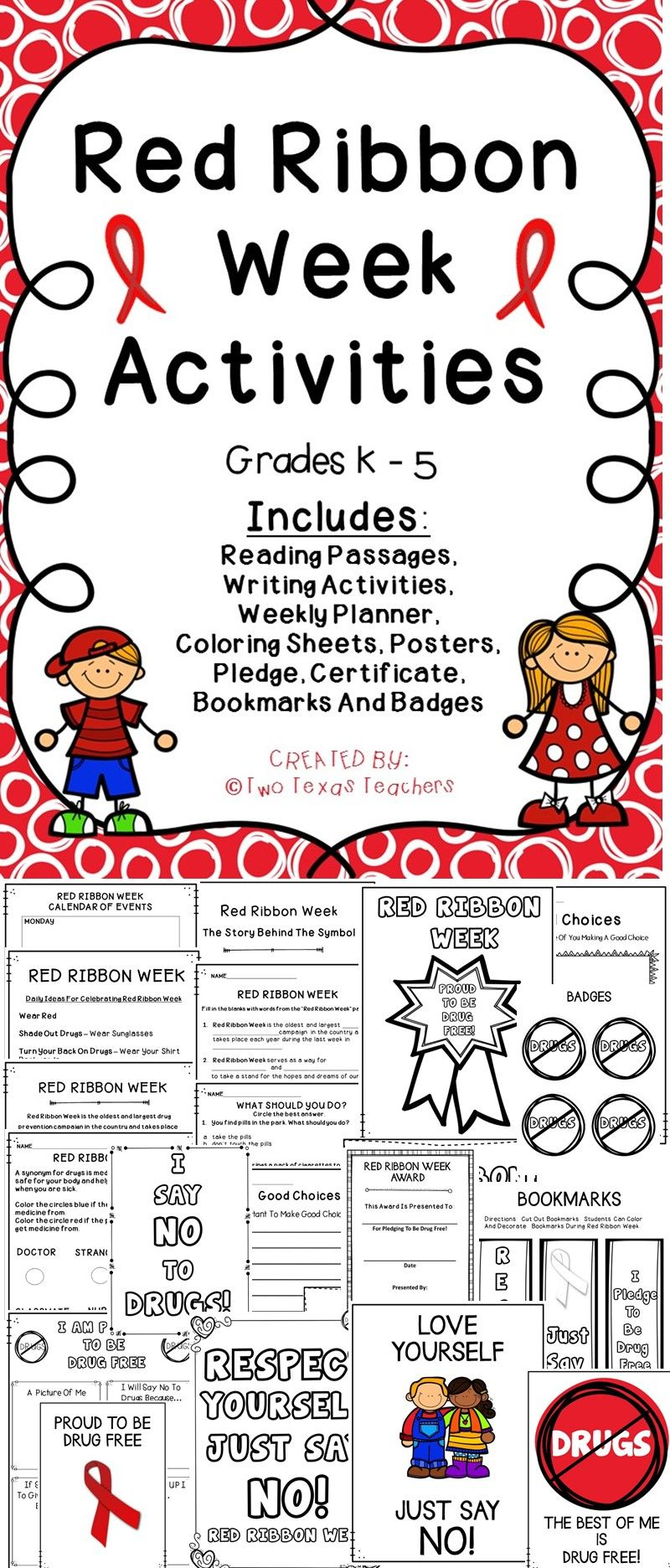 Red Ribbon Week | Red Ribbon Week | Pinterest | Red Ribbon Week, Red - Free Printable Drug Free Pledge Cards