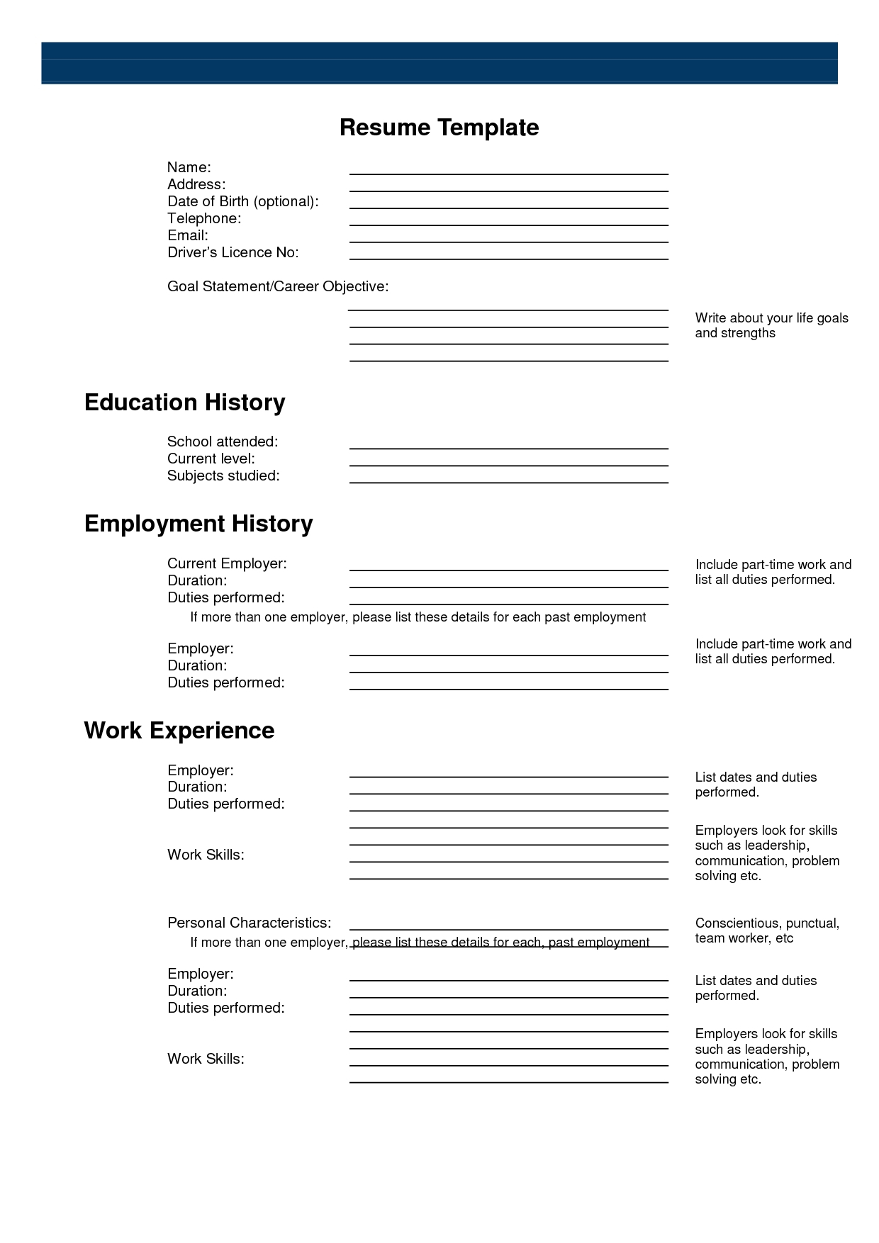 Resume Templates Online Free Printable - Free Resume Creator Online - Free Printable Resume Templates