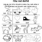 Rhyming Worksheet For Grades Preschool Or Kindergarten Early Pre   Free Printable Rhyming Activities For Kindergarten