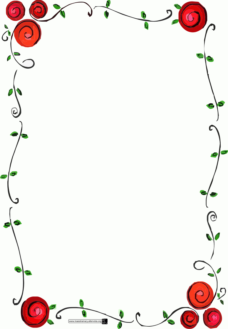 Rose Flower Border - Clipart Best | Bordes Para Imprimir | Pinterest - Free Printable Borders