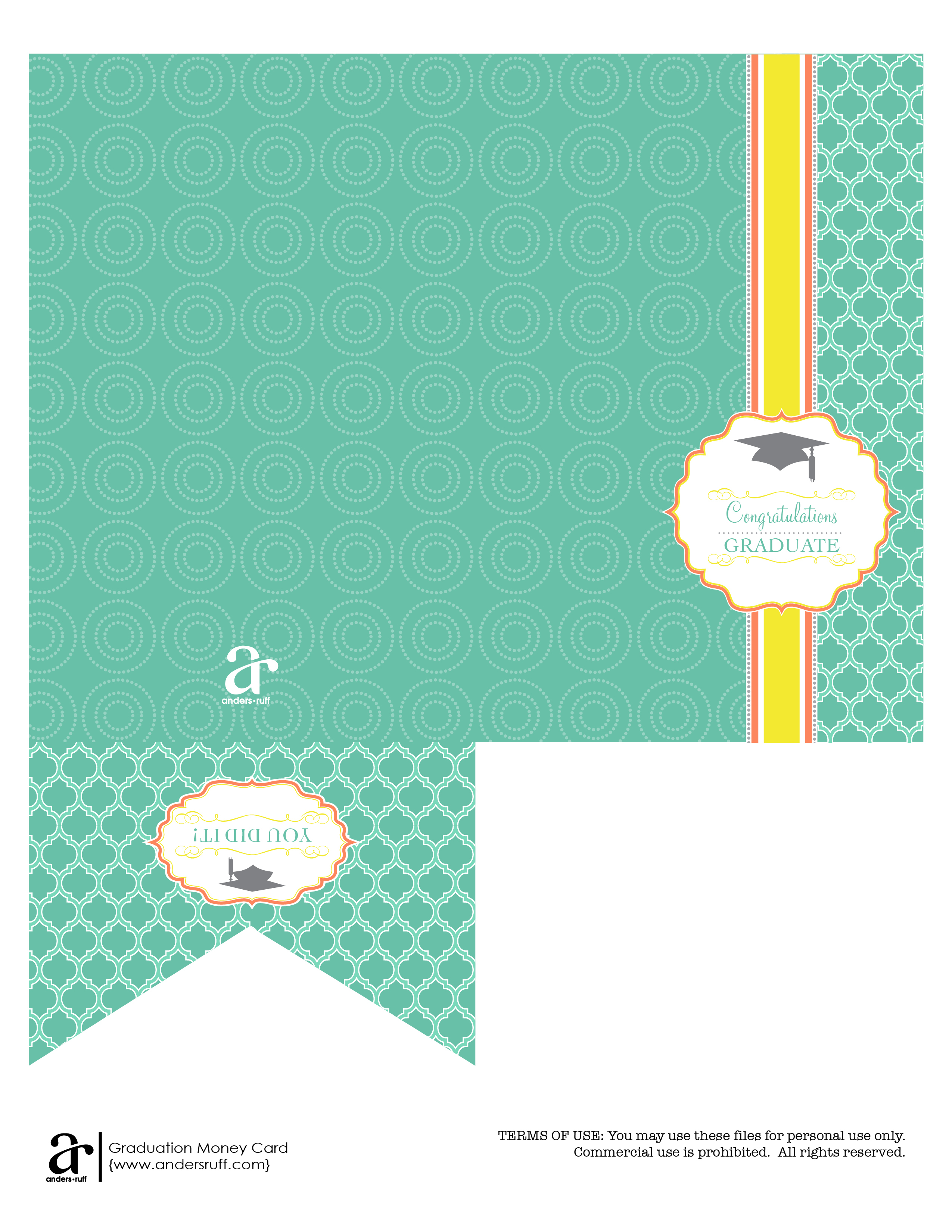 Ruff Draft: Free Printable Graduation Money Card - Anders Ruff - Free Printable Graduation Cards