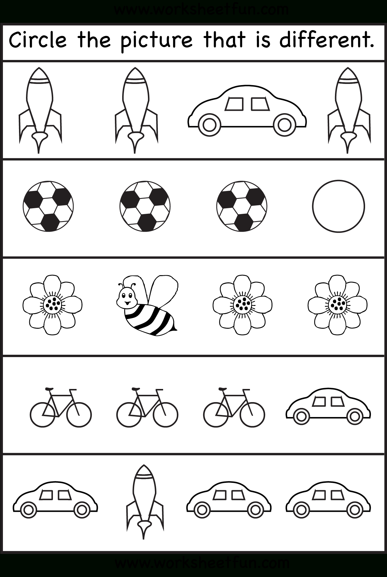 Same Or Different Worksheets For Toddler | Kids Worksheets Printable - Free Printable Same And Different Worksheets