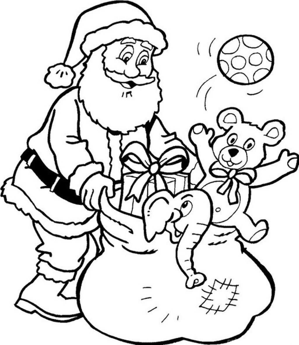 Santa Claus And Presents Printable Coloring Pages Christmas - Santa Coloring Pages Printable Free