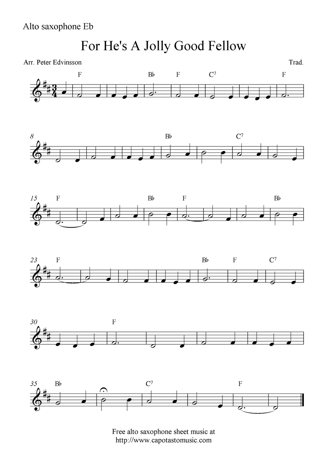 Saxophone Sheet Music For Beginners | Sheet Music Scores: For He&amp;#039;s A - Free Printable Alto Saxophone Sheet Music