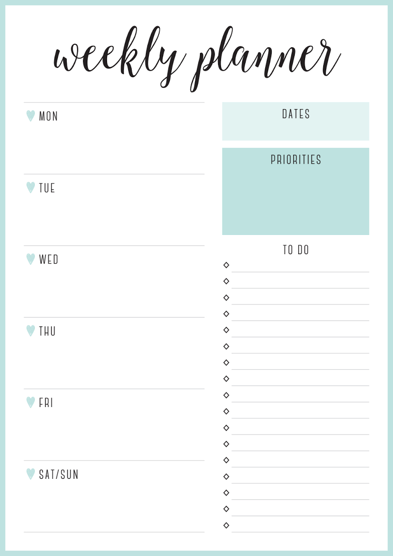 Sea - Weekly Planner - Portrait - A4.pdf | Life. | Weekly Planner - Student Planner Template Free Printable