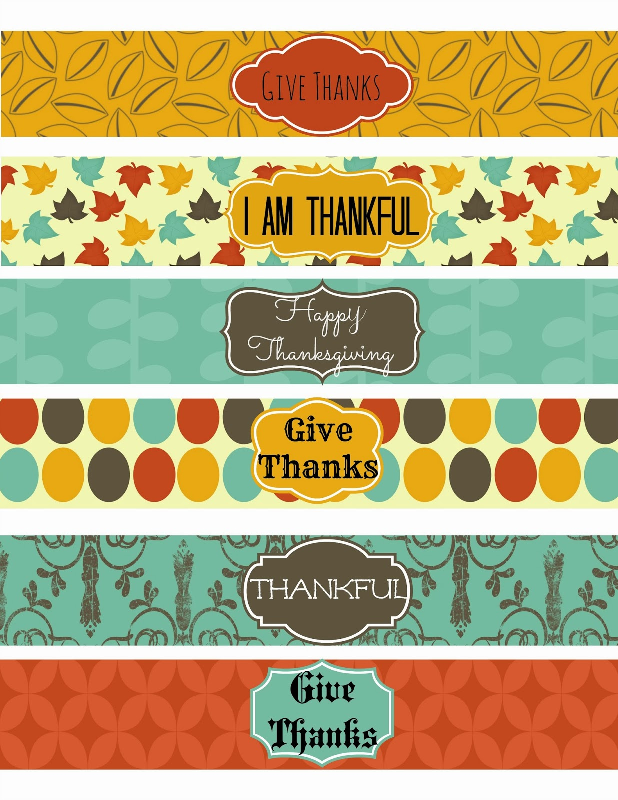Second Chance To Dream - Free Thanksgiving Party Printables Set 1 - Free Printable Thanksgiving Images