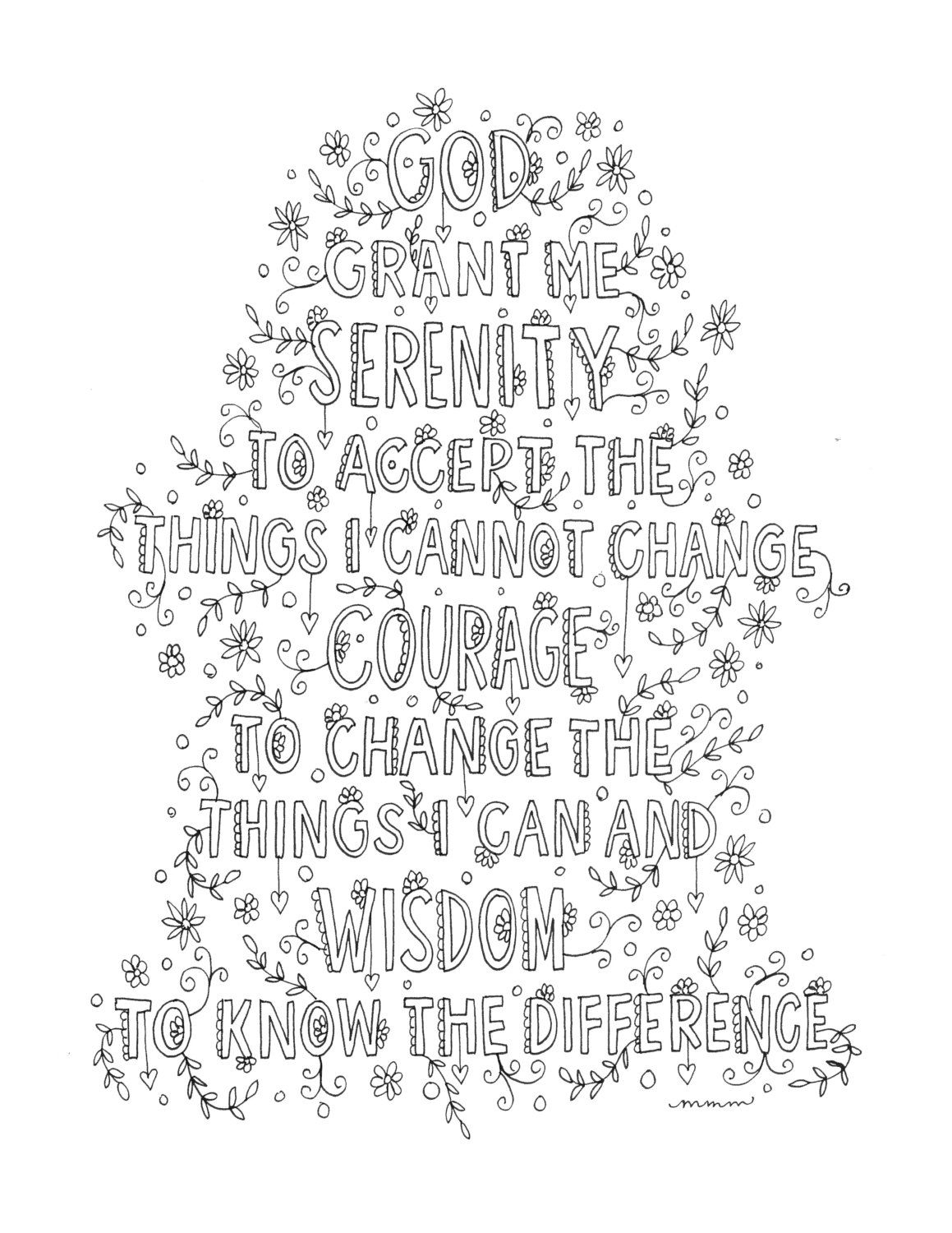 serenity prayer short version printable