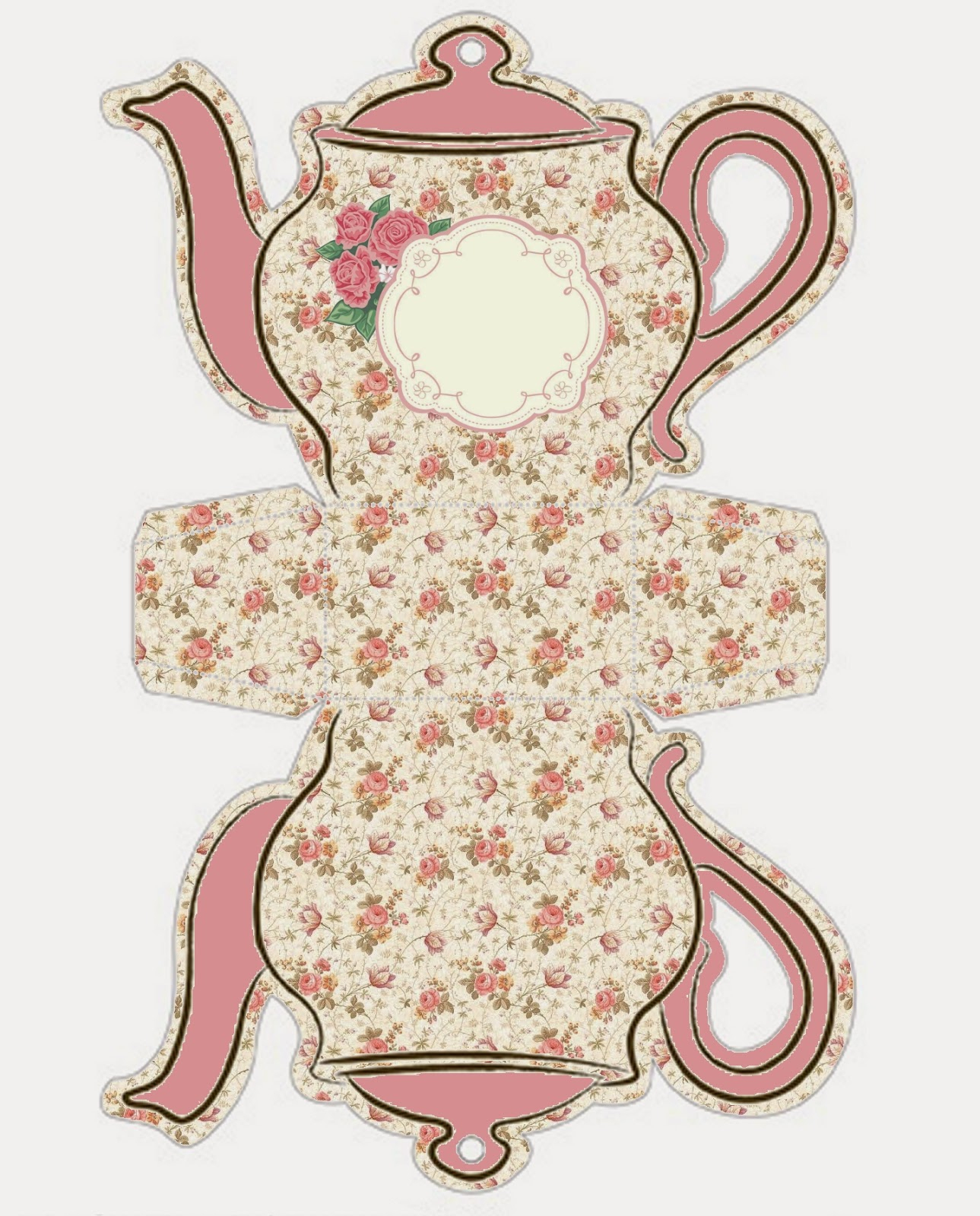 Shabby Chic Teapot Free Printable Boxes. | Oh My Fiesta! In English - Free Teapot Printable