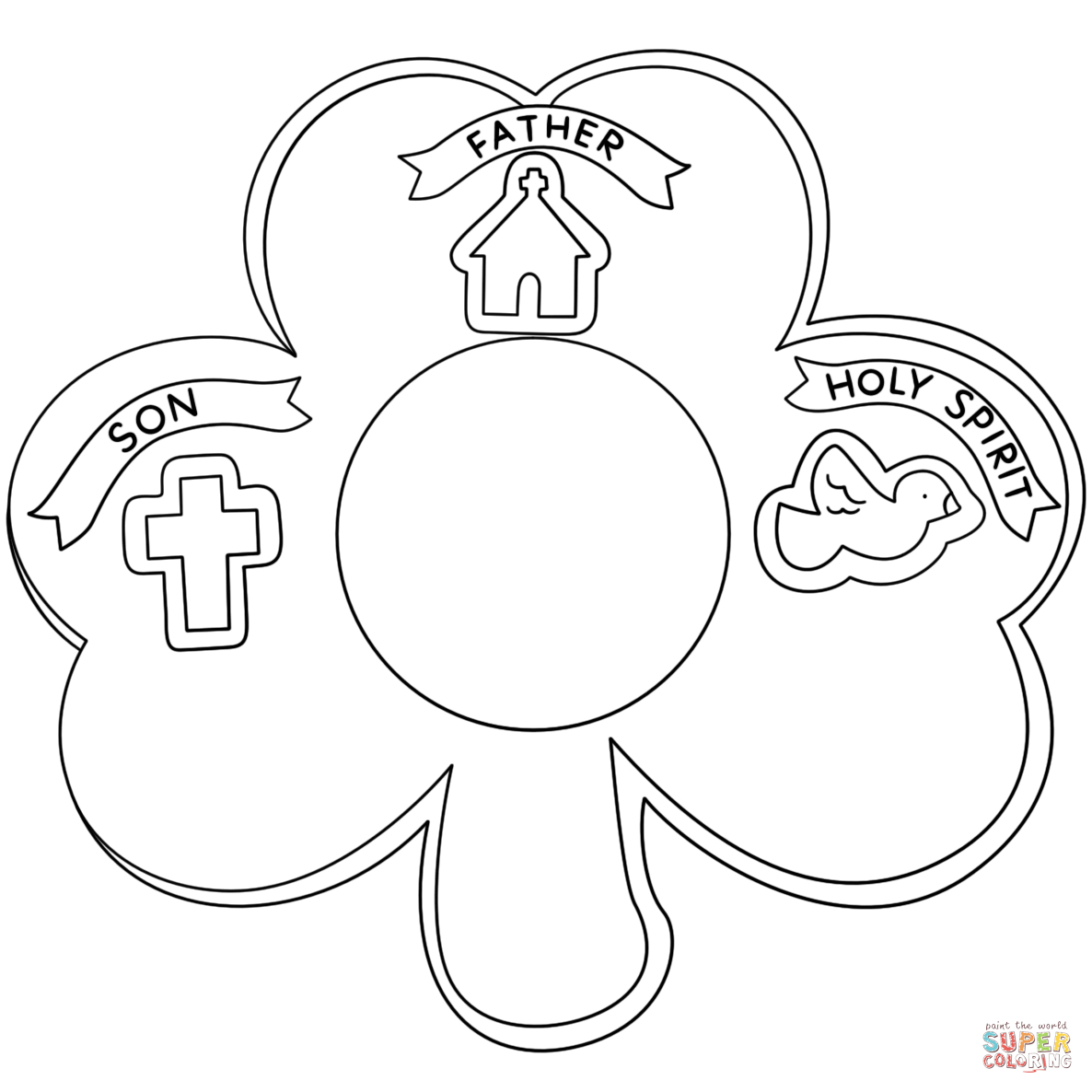 Shamrock Holy Trinity Coloring Page | Free Printable Coloring Pages - Free Printable Shamrocks