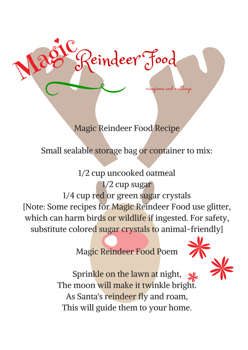 Share The Magic Reindeer Food Recipe And Poem - Free Printable - Reindeer Food Poem Free Printable