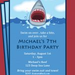 Shark Invitation Printable Printable Or Printed With Free | Etsy   Shark Invitations Free Printable