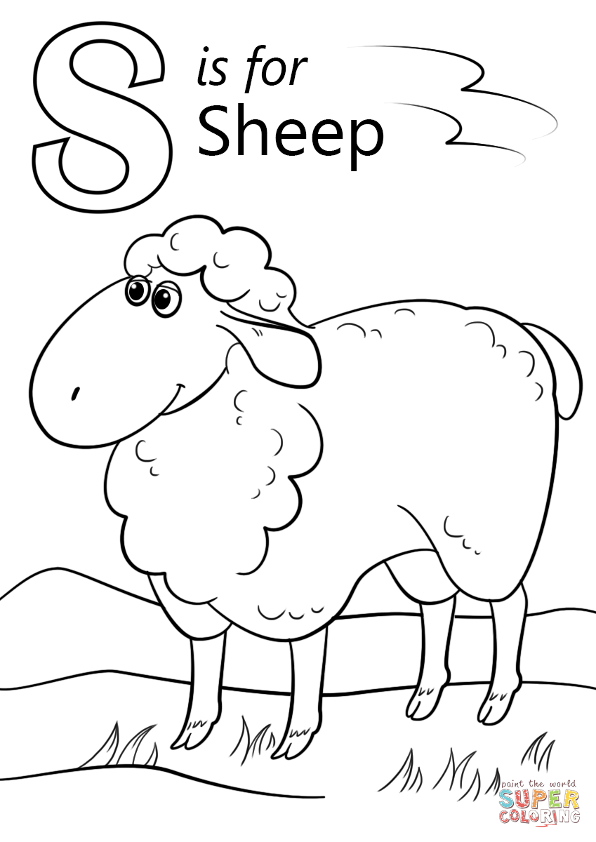 Sheep Coloring Pages Letter S Is For Page Free Printable 849×1200 - Free Printable Pictures Of Sheep