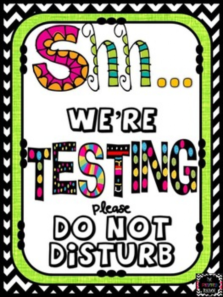 Shh We&amp;#039;re Testing Do Not Disturb Sign For Doorthe Pinspired Teacher - Free Printable Testing Signs