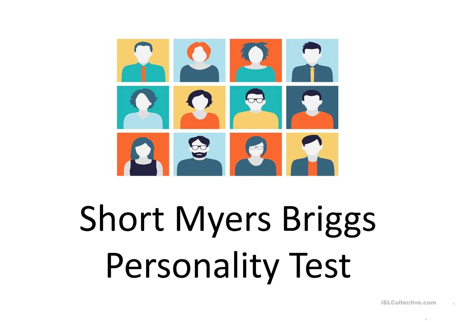 Short Myers Briggs Personality Test Worksheet - Free Esl Projectable - Free Printable Personality Test