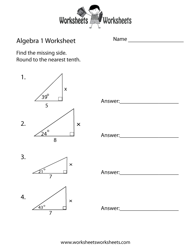 Simple Algebra 1 Worksheet Printable | Ged Prep | Pinterest - Free Printable Algebra Worksheets With Answers
