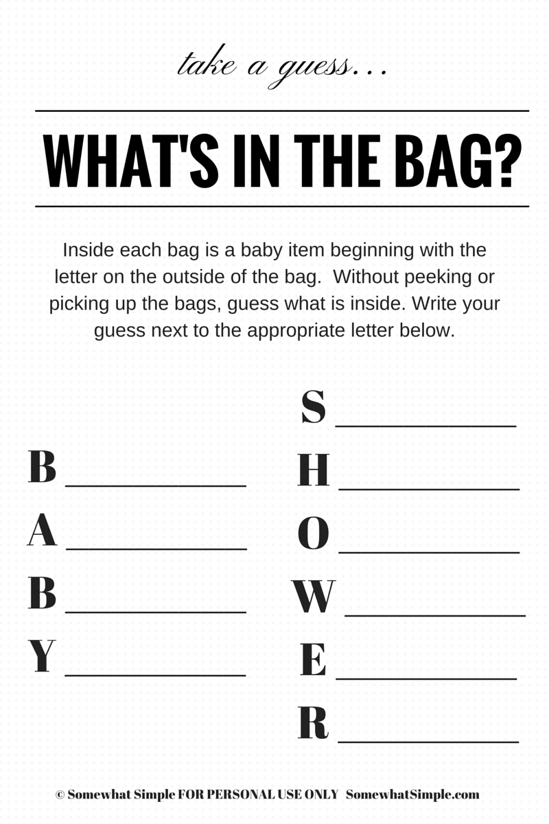 Simple Baby Shower Game Idea - Easy, Useful And Fun! - Free Printable Baby Shower Games For Large Groups