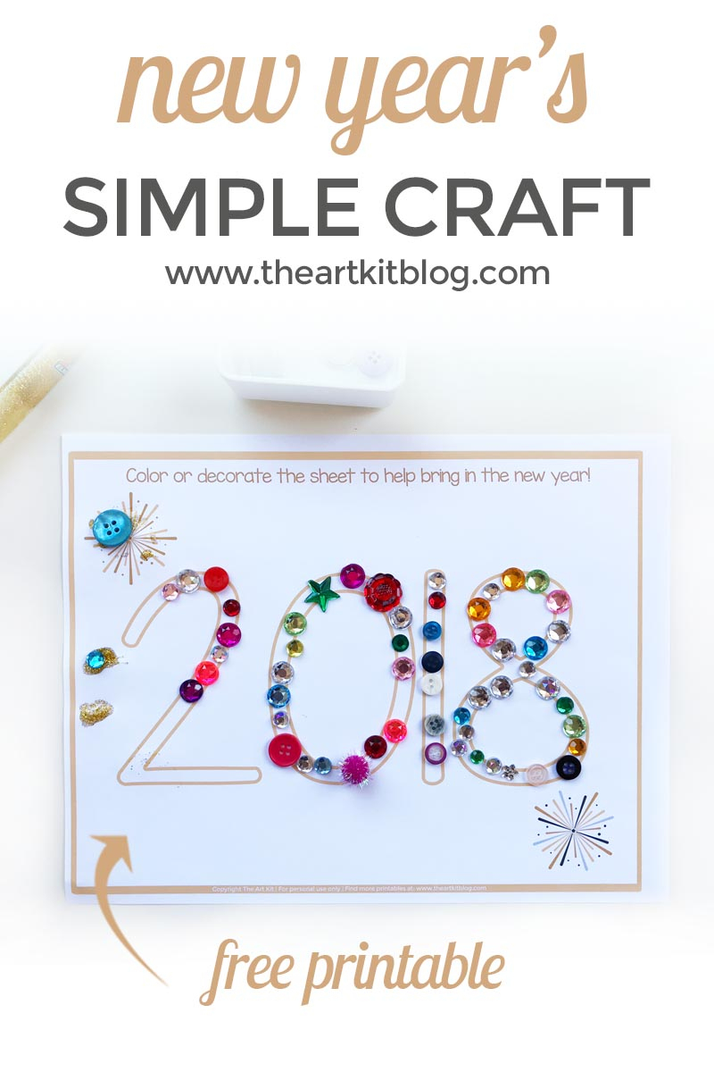 Simple New Year&amp;#039;s Craft For Kids {Free Printable} - The Art Kit - Free Printable Crafts