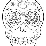 Simple Sugar Skull Coloring Page | Free Printable Coloring Pages   Free Printable Sugar Skull Day Of The Dead Mask