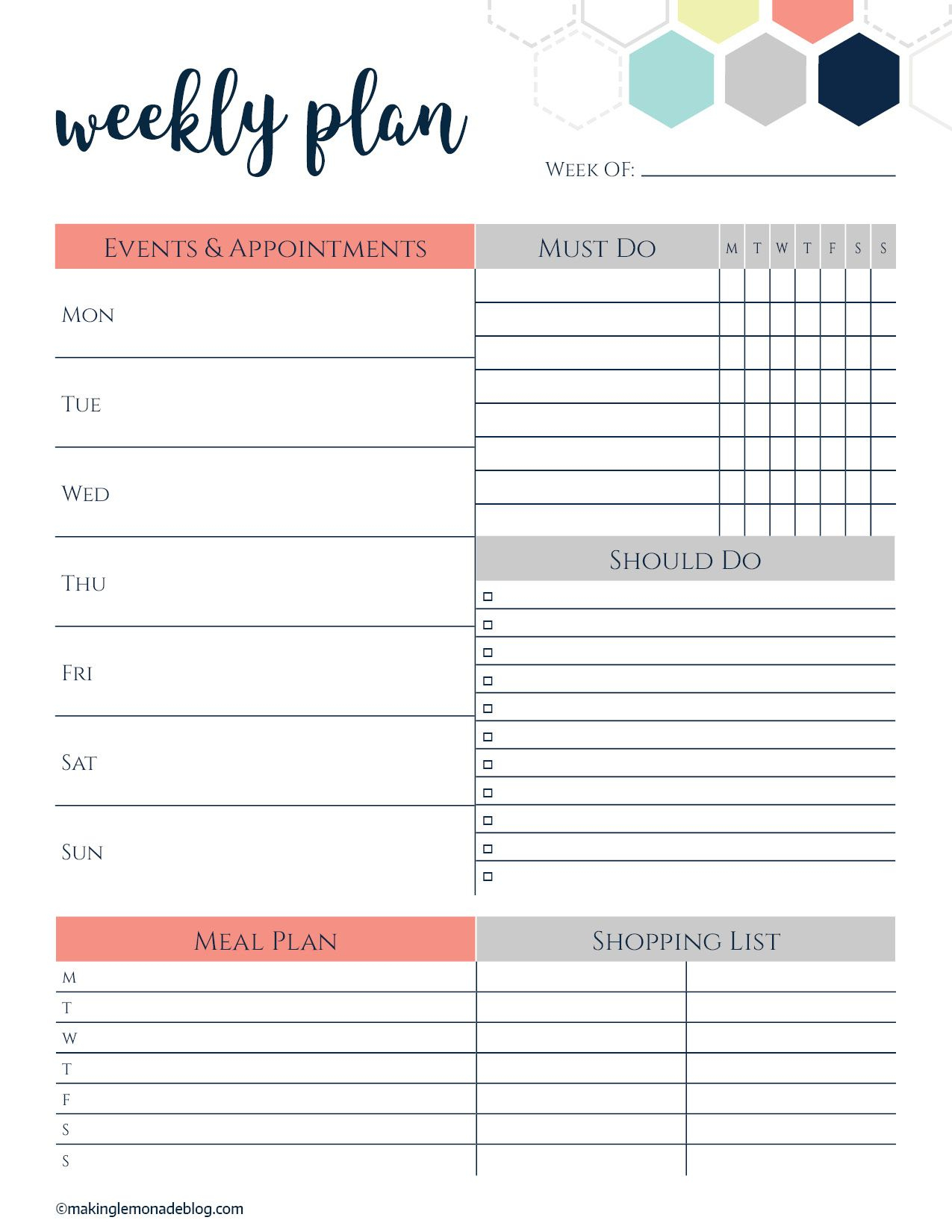 Slayyyyy Those Goals! This Free Printable Weekly Planner Organizes - Free Printable Weekly Planner