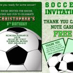 Soccer Invitation For Boys Birthday Party Printable Invite | Etsy   Free Printable Soccer Thank You Cards