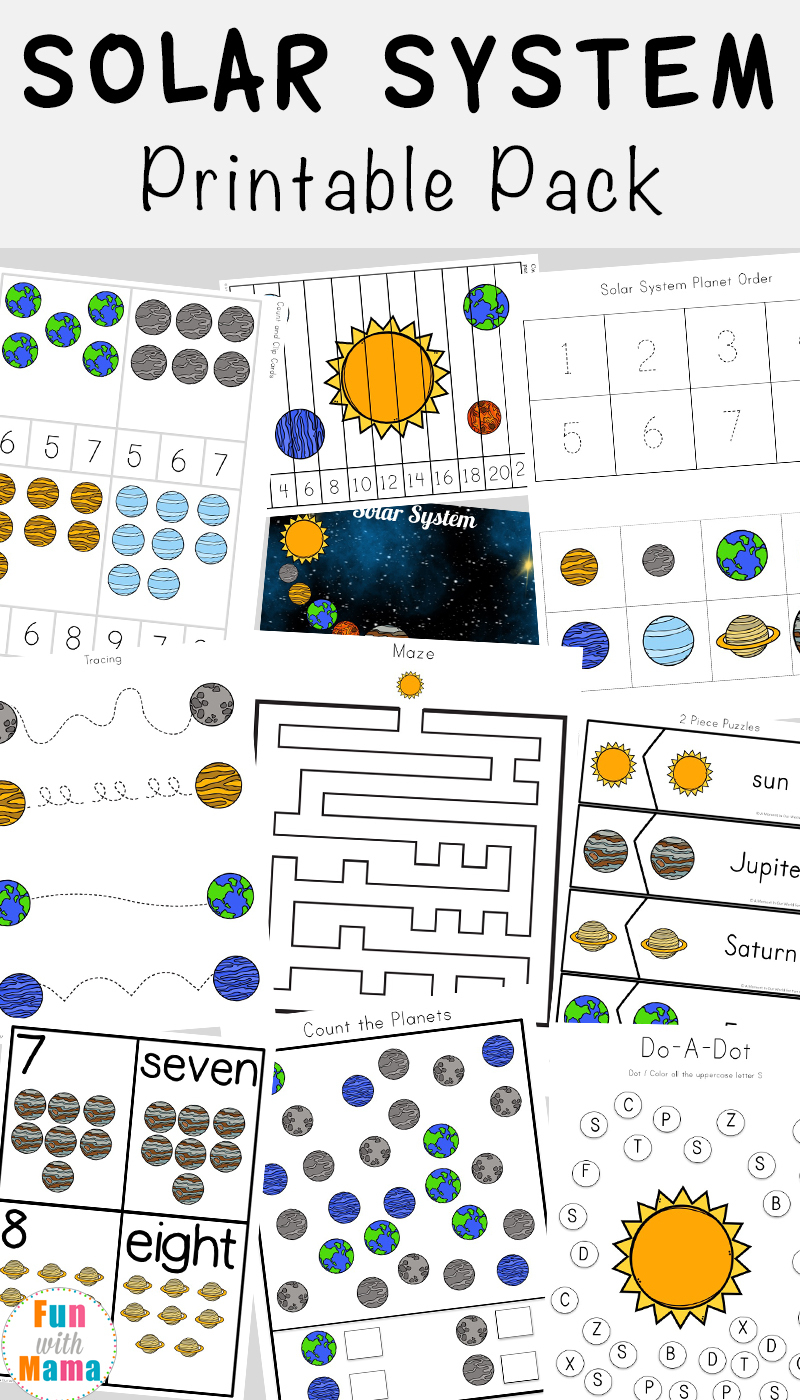 Solar System Printable Worksheets And Activities Pack - Fun With Mama - Solar System Charts Free Printable