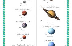 Song For Kids: Planets / Solar System Song Worksheet - Free Esl - Free Printable Solar System Worksheets