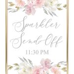 Sparkler Send Off Printable Sign (Blush Floral | Idei Pentru Nuntă   Free Printable Wedding Sparkler Sign