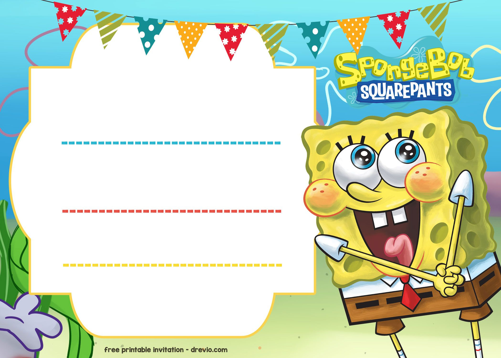 Spongebob Invitation Template • Invitation Template Ideas - Spongebob Free Printable Invitations