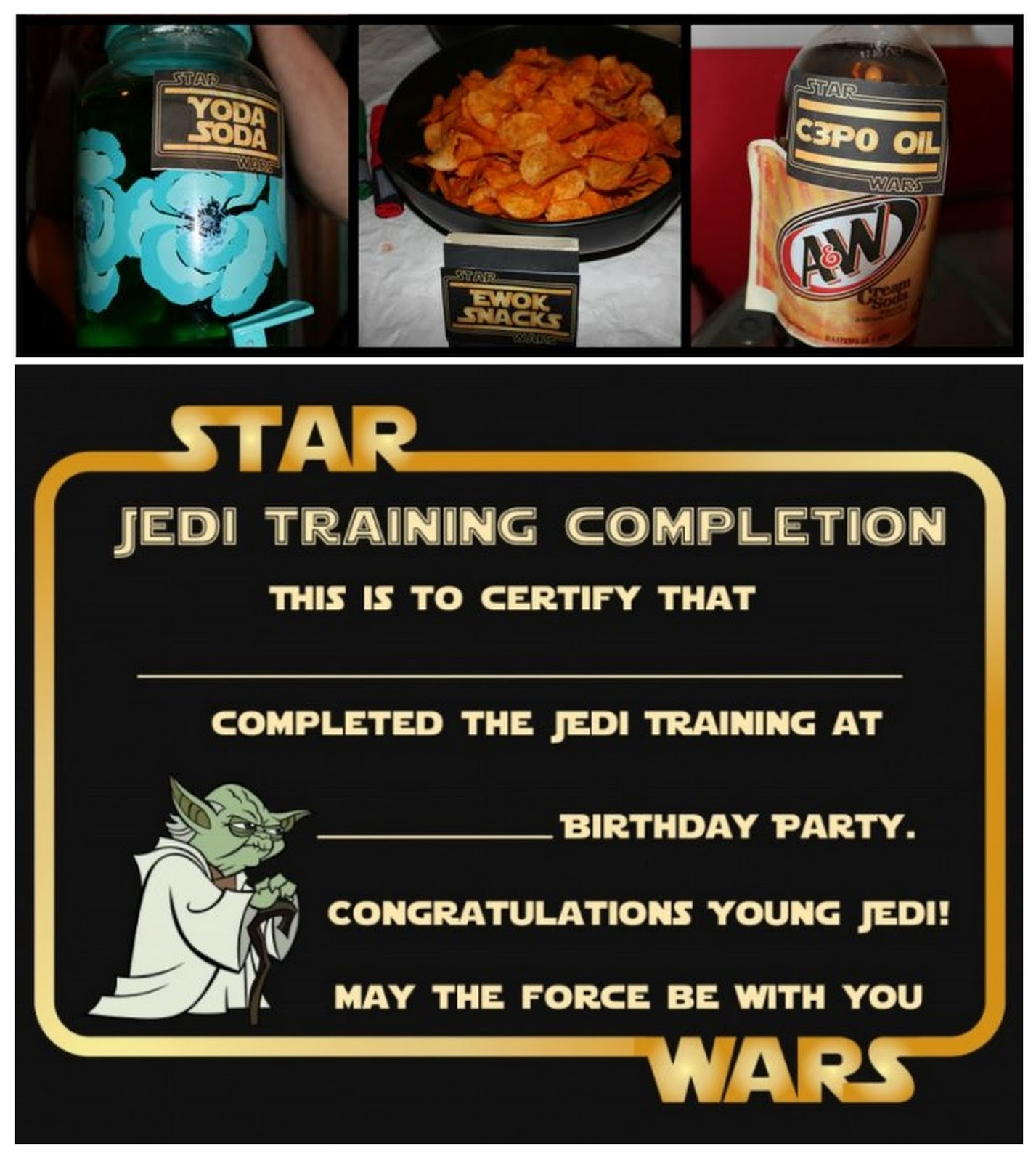 Star Wars Party: Free Printable Food Cards And Certificate. - Oh My - May The Force Be With You Free Printable