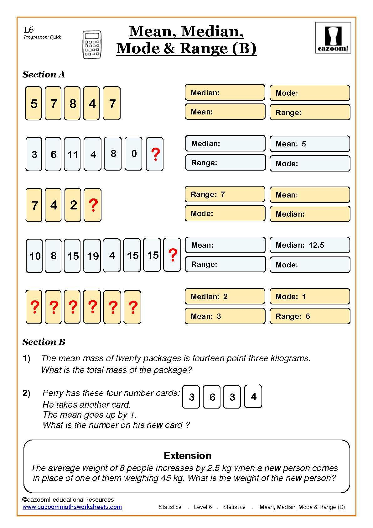 Statistic Maths Worksheets - Free Printable Statistics Worksheets