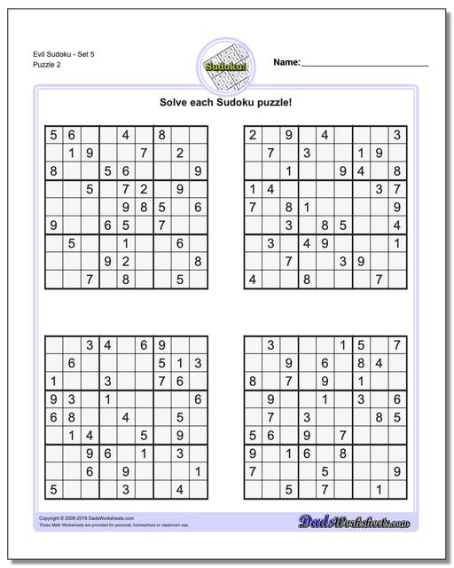 Sudoku Evil - Ecosia - Free Printable Sudoku 6 Per Page