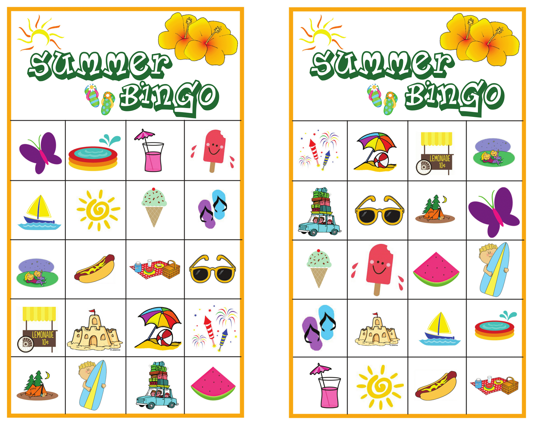 Summer Bingo Game With #free Printables - Free Printable Summer Pictures