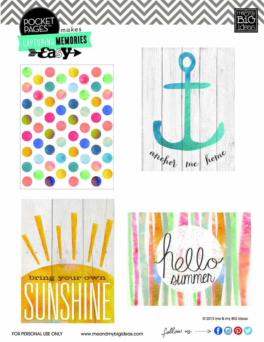 Summer Crafting Day 10 - Pocket Pages™ Card Freebie! — Me &amp;amp; My Big Ideas - Free Printable Summer Pictures