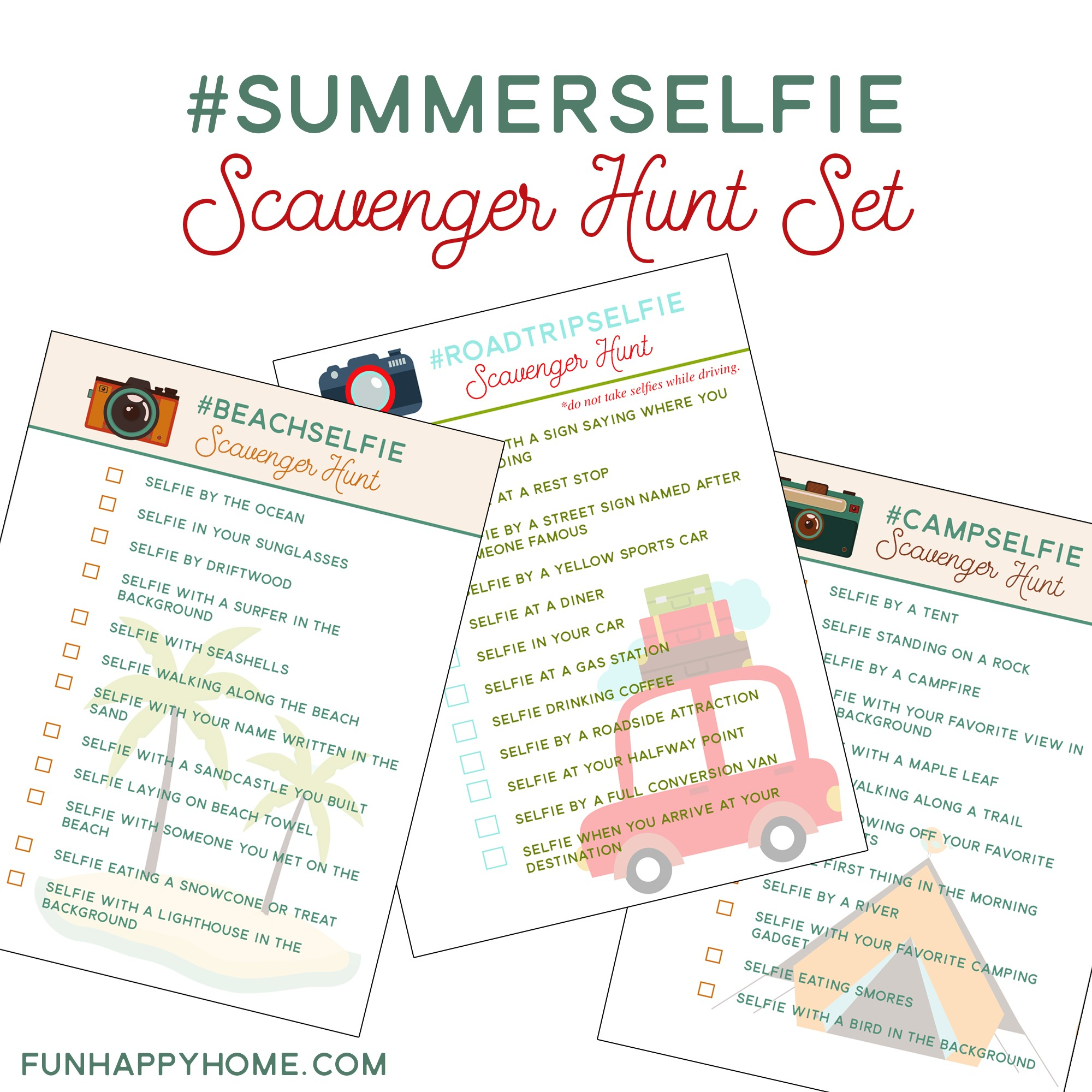 Summerselfie Scavenger Hunt {And Free Printables} - Fun Happy Home - Free Printable Scavenger Hunt