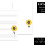Sunflower Printable Stationery Writing Note Paper Autumn | Etsy   Free Printable Sunflower Stationery