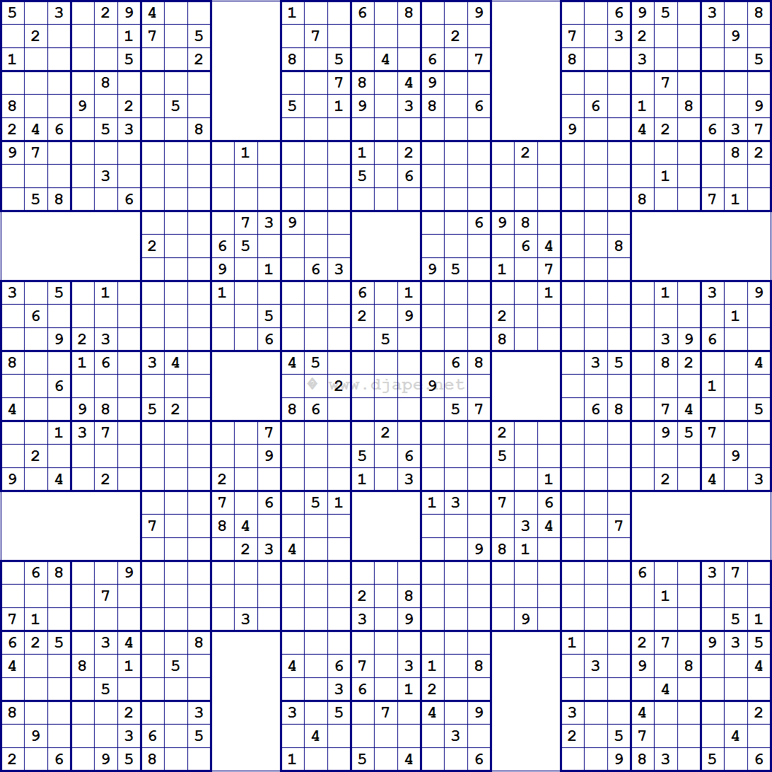 Super Samurai Sudoku 13 Grids | Sudoku | Pinterest | Sudoku Puzzles - Free Printable Sudoku 6 Per Page