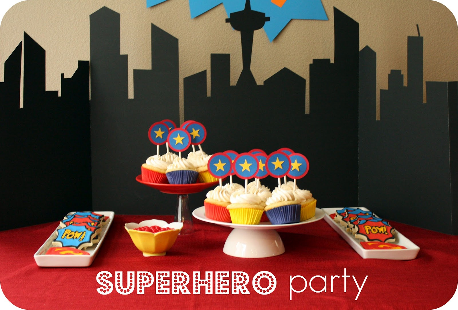 Superhero Party Treats And A Free Printable - Free Printable Superhero Skyline