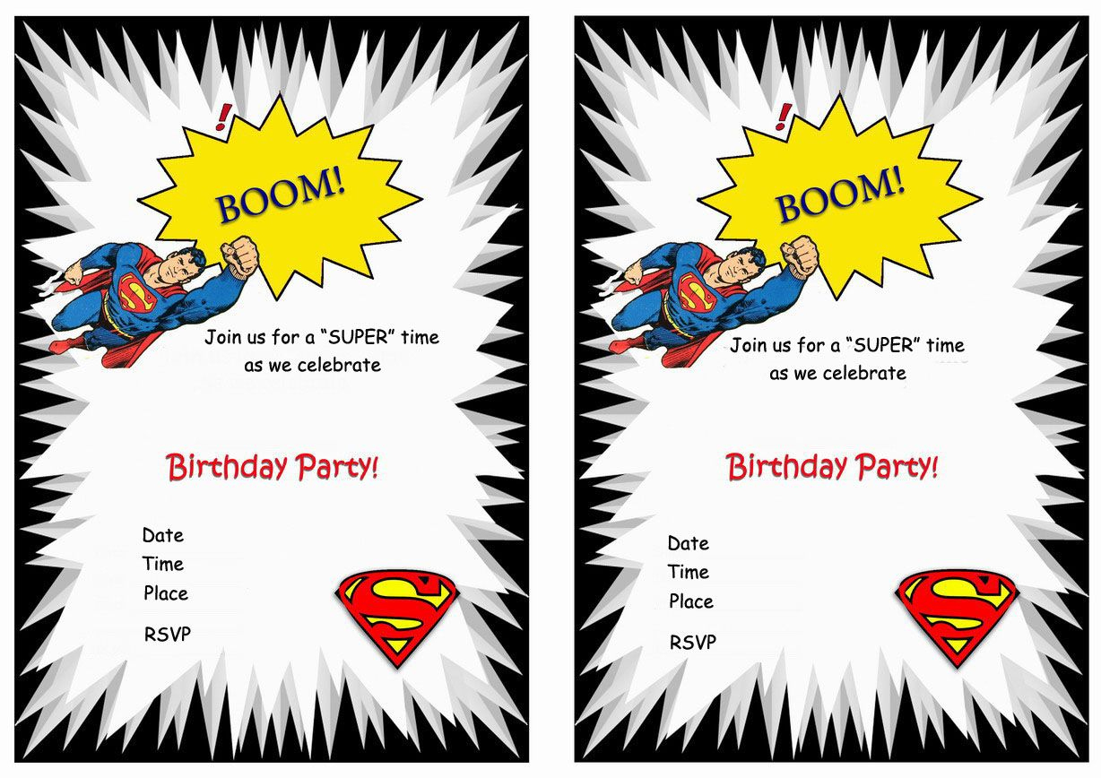 Superman Free Printable Birthday Party Invitations | Love It - Free Printable Superman Invitations