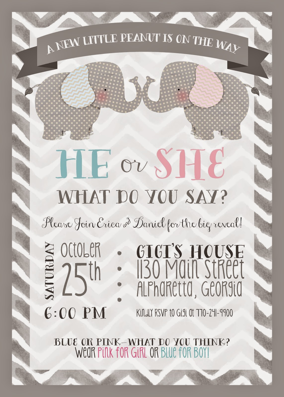 Sweet Leigh Mama - Atlanta Mommy Blog: Creative Gender Reveal Party - Free Printable Gender Reveal Invitations