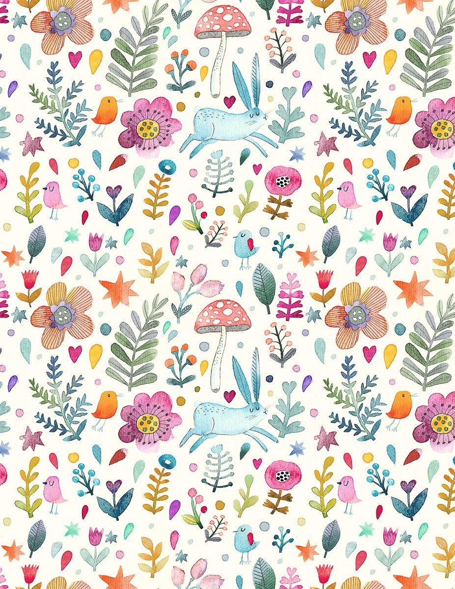 Sweet Watercolor Bunny Gift Wrap - Free Printable - Tinselbox - Free Printable Paper