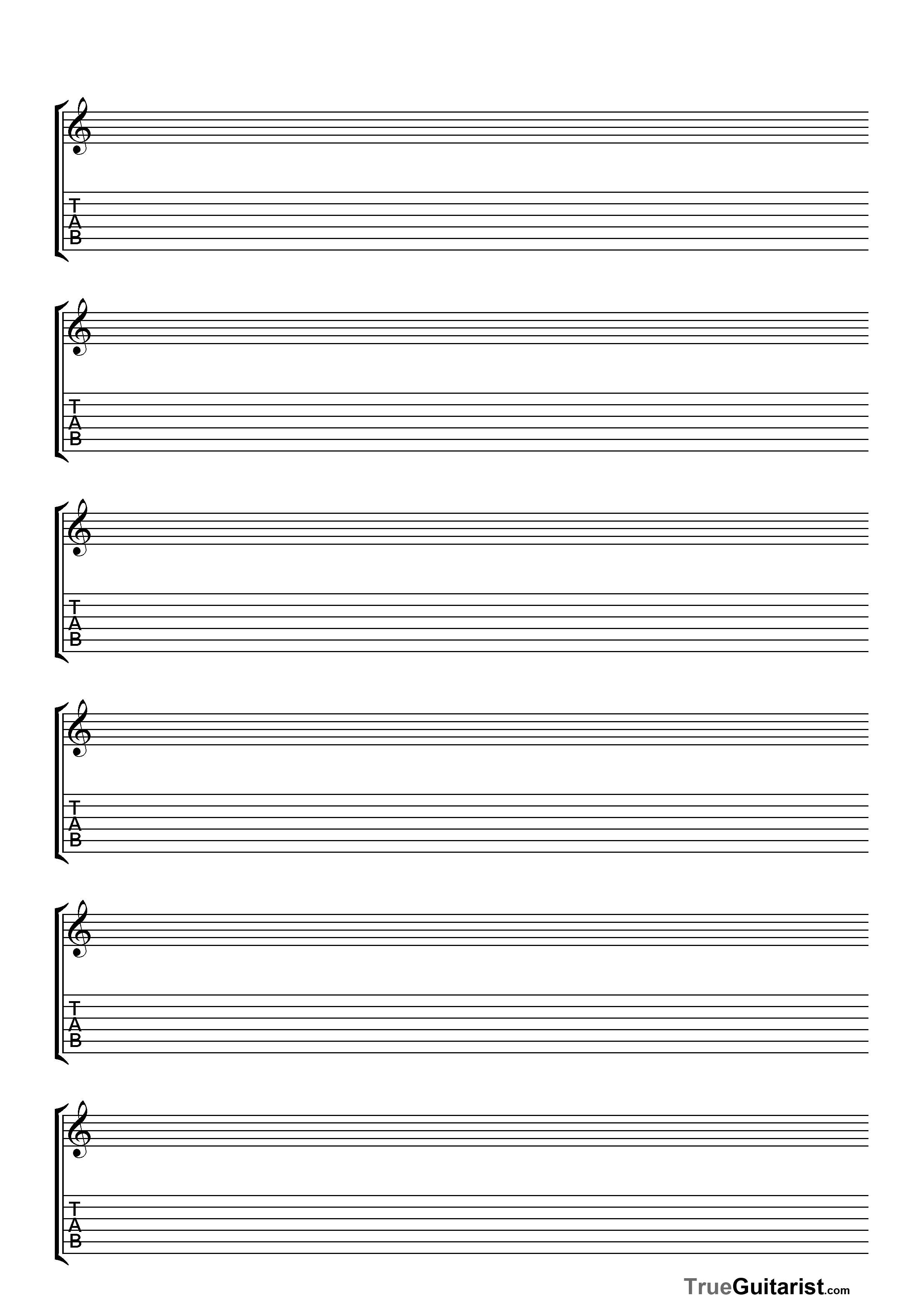 Tab Blank Guitar Template Tab Template - Accraconsortium - Free Printable Guitar Tablature Paper