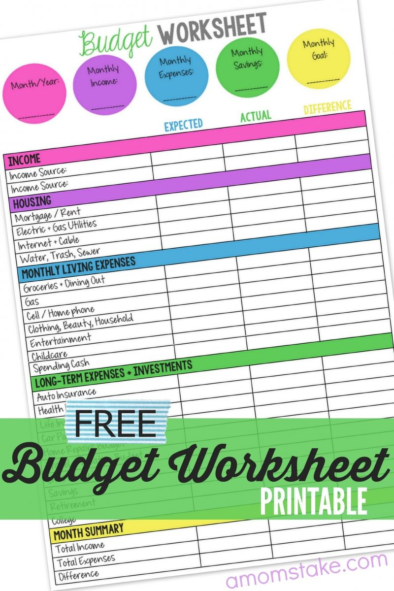 Take Charge Of Your Finances With This Free Family Budget Worksheet - Free Printable Family Budget
