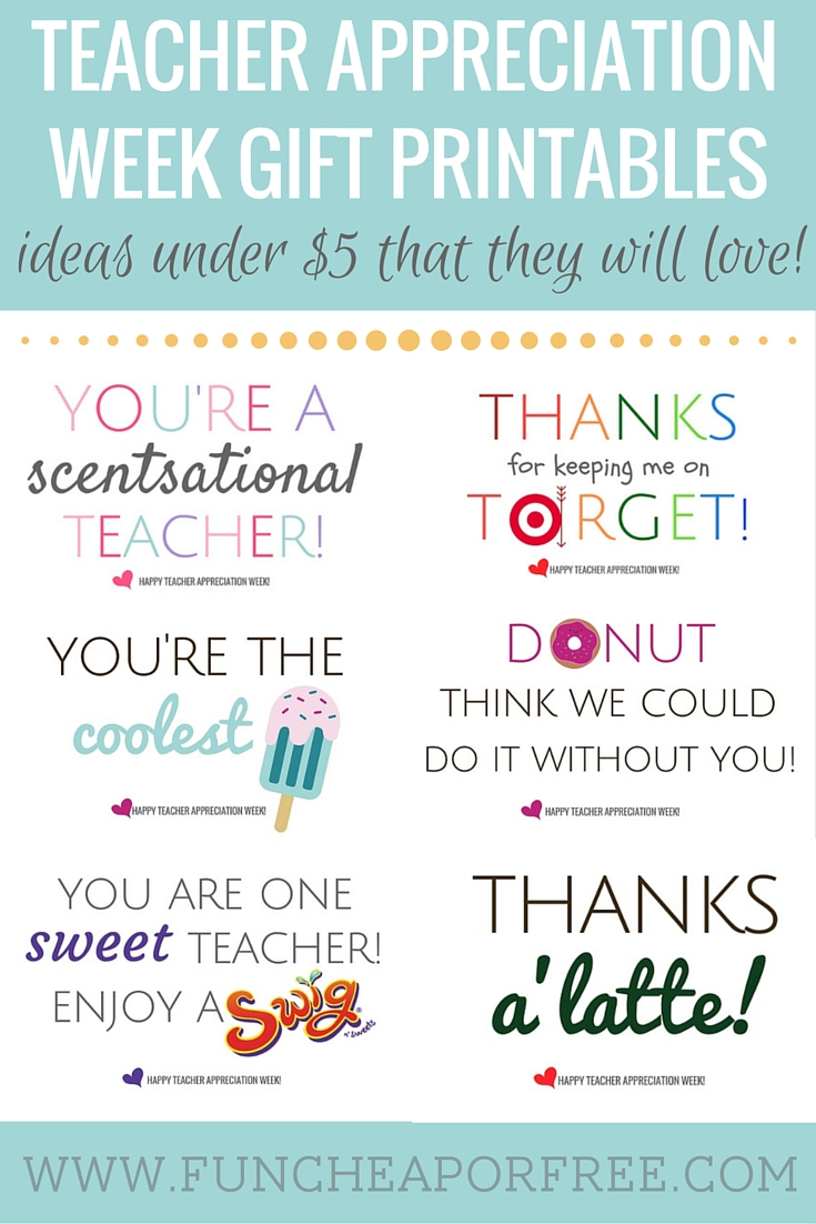Teacher Appreciation Printables - Gifts Under $5! - Fun Cheap Or Free - Free Printable Teacher Appreciation Cards To Color