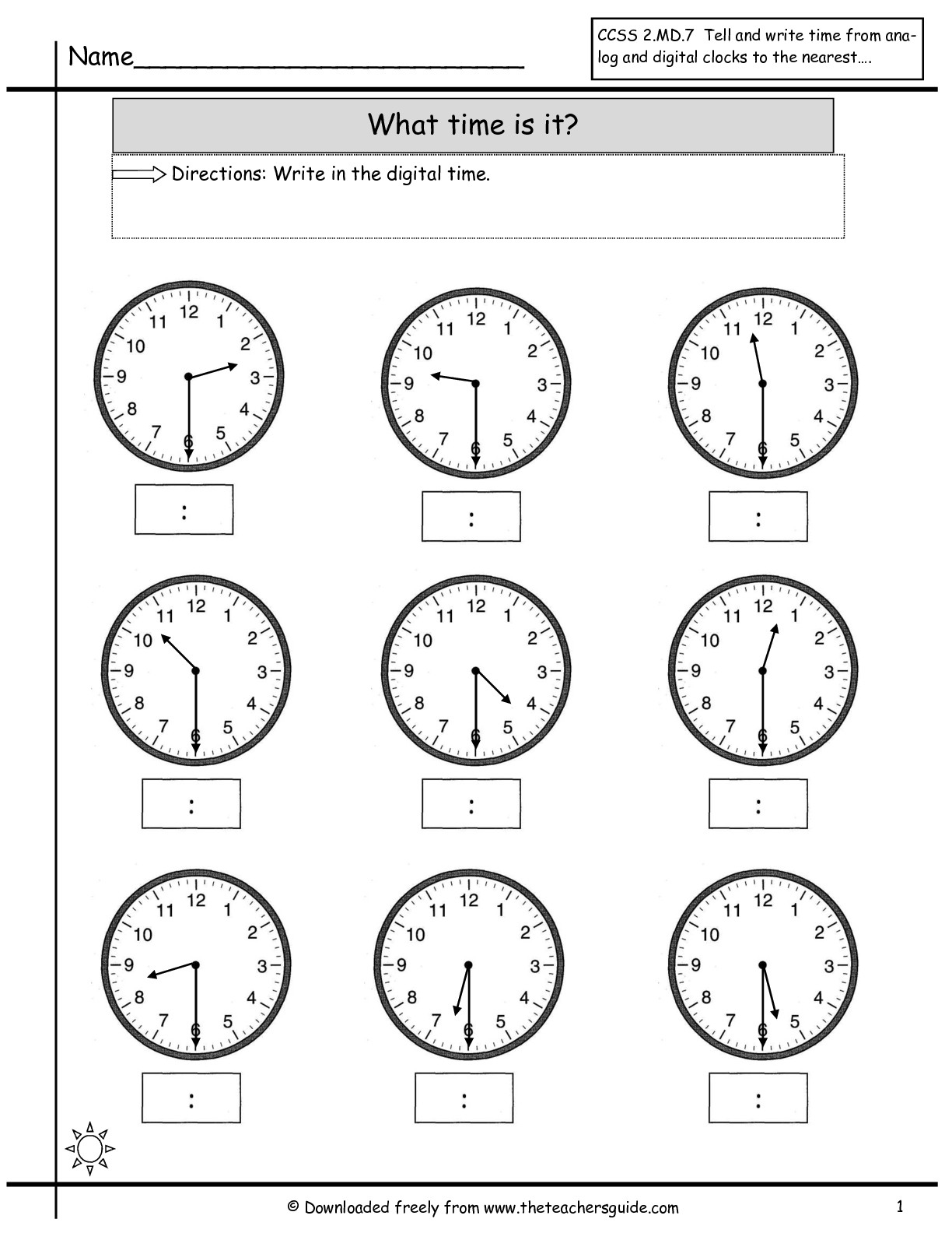 Telling Time Worksheets From The Teacher&amp;#039;s Guide - Free Printable Telling Time Worksheets For 1St Grade