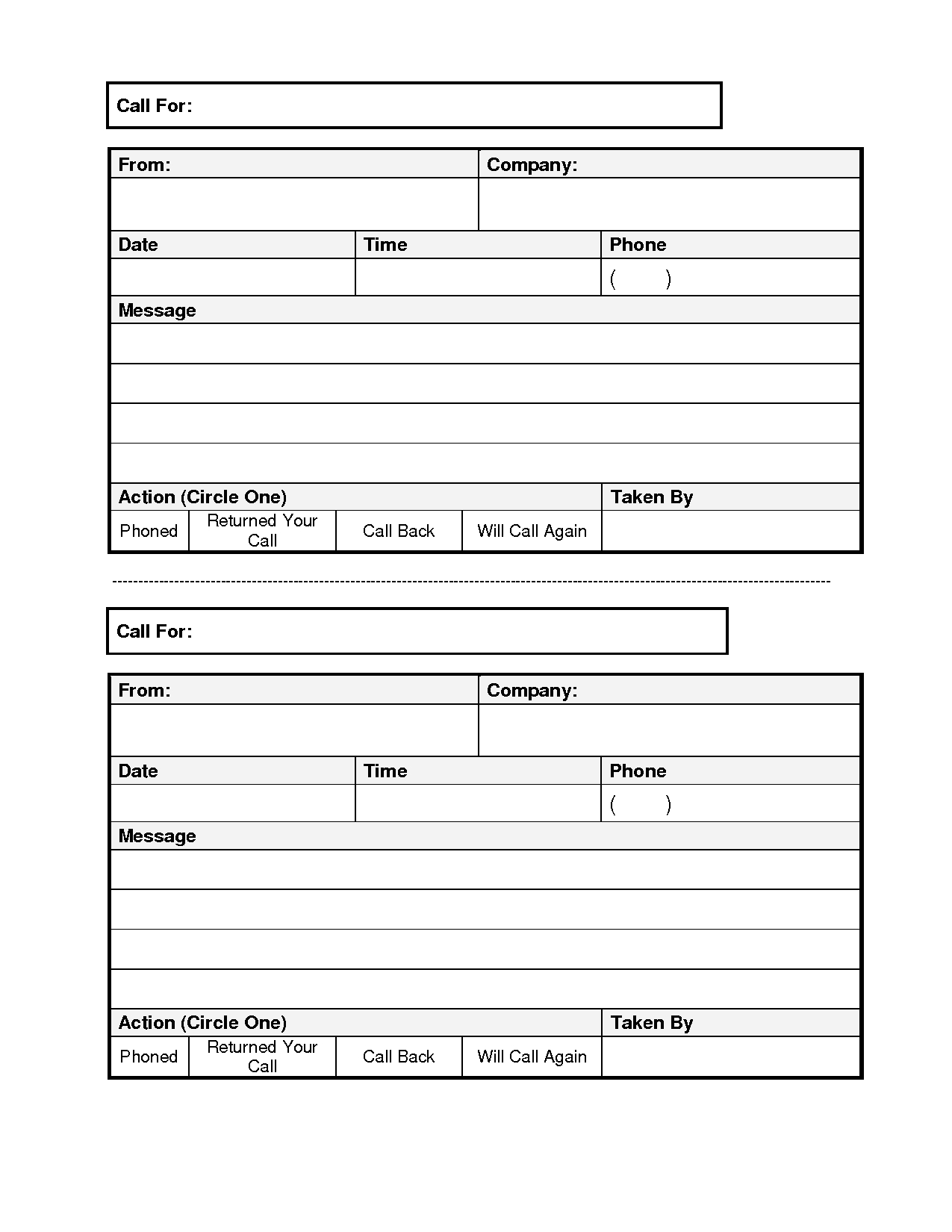 Template: Free Printables Phone Message Template. Phone Message Template - Free Printable Phone Message Template