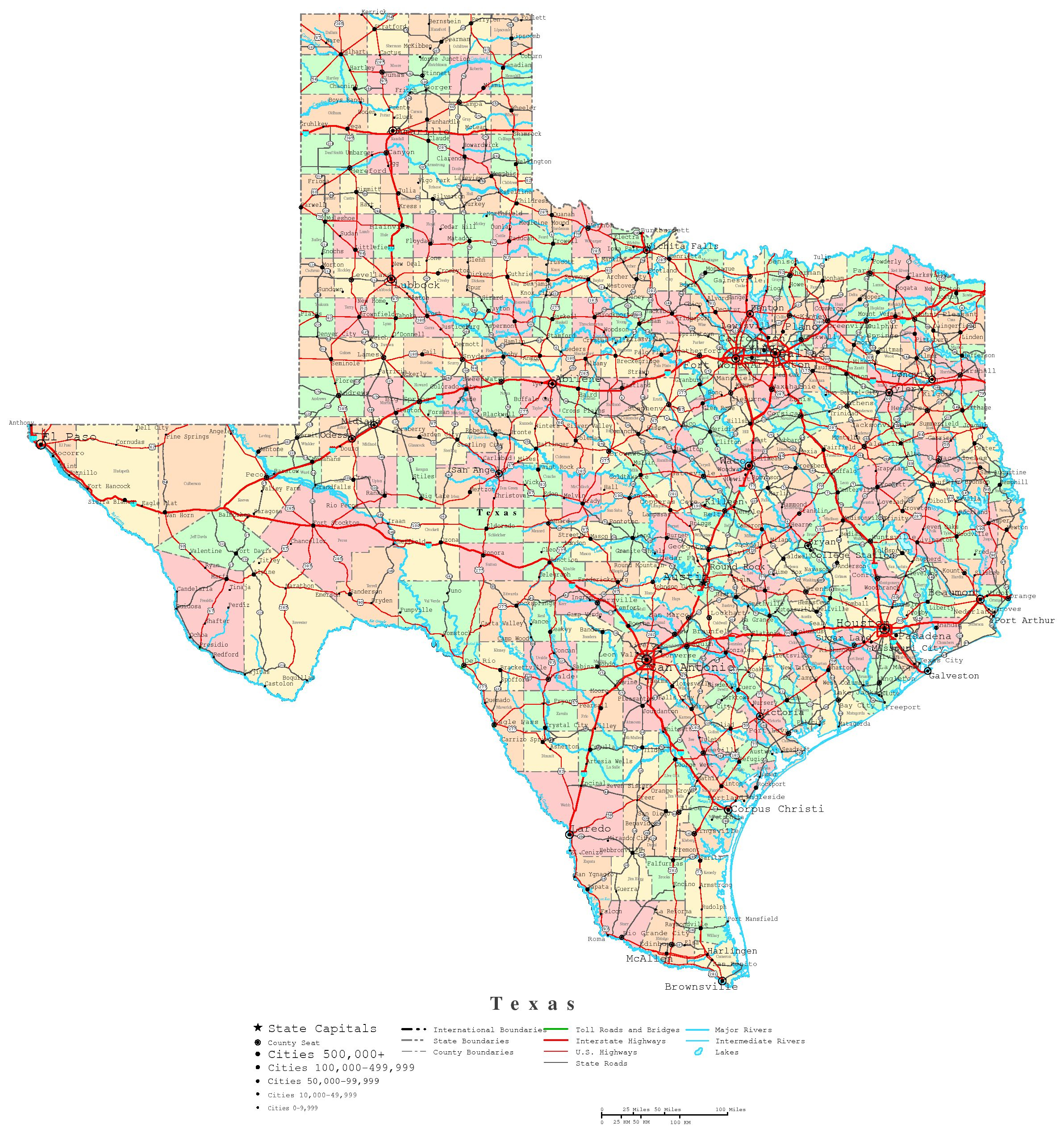 Texas Printable Map - Free Printable State Maps