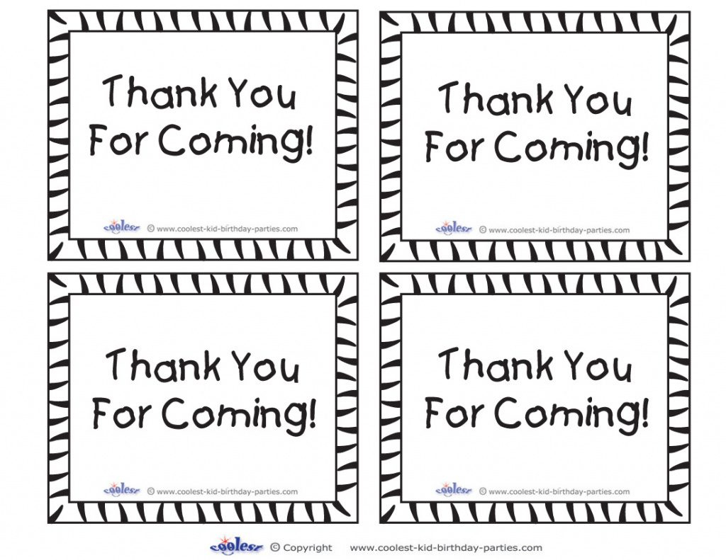 Thank You For Coming Free Printable Tags | Free Printable - Free Printable Thank You Tags For Birthday Favors