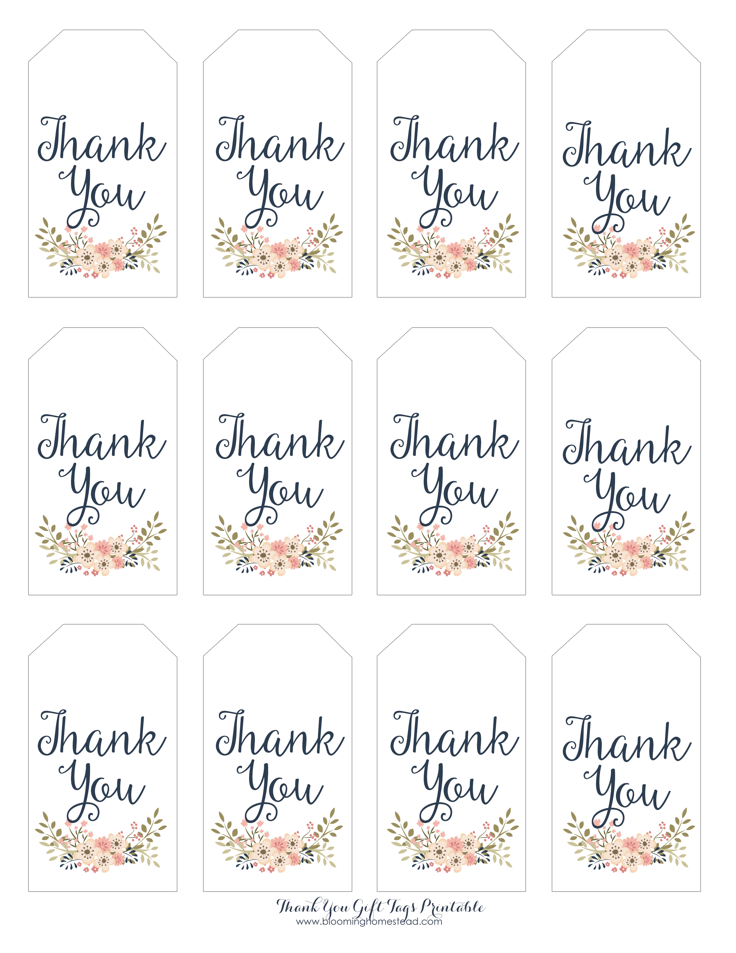 Thank You Gift Tags - Blooming Homestead - Thank You For Coming Free Printable Tags