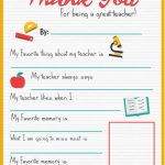 Thank You Teacher   A Free Printable | Stay At Home Mum | Teacher   All About My Teacher Free Printable